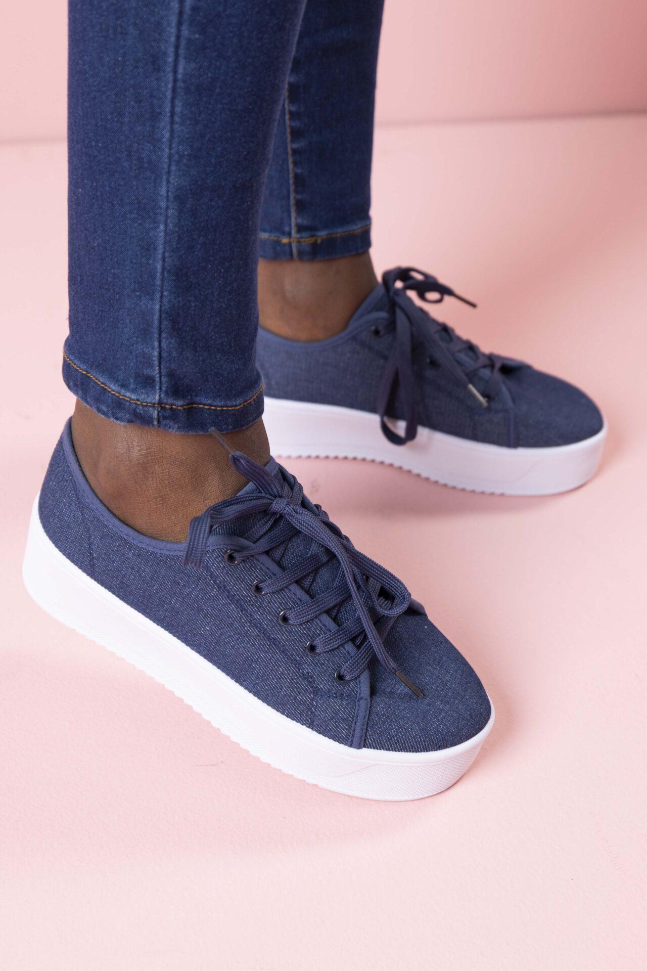 Platform Sneaker - Denim